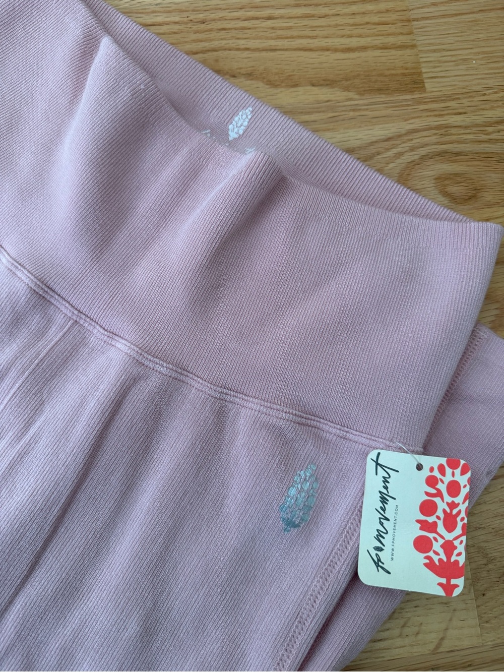 Free People Movement Ribbed Flare Leggings XS Pink High Rise Yoga Pants NWT
